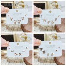 耳环S925银针当季新款耳钉套装韩版简约女可爱圆脸显瘦流苏饰品