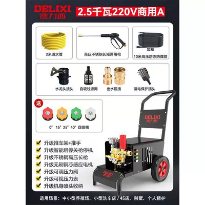 Delixi New Model Car Wash Machine 220V Commercial Car Wash Shop Farm High-Power Pressure Washer Water Gun Pump (Car washing machine) - 220v25kw-commercial-a