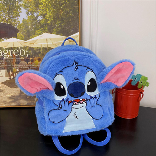Spoof Plush Stitch Backpack  New Cartoon Girl Travel Bag Personalized Furry Cute School Bag