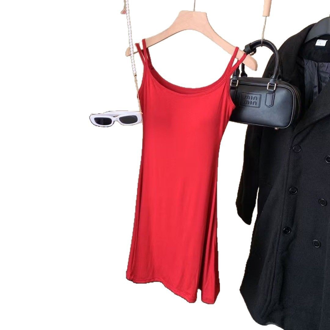 Rojo sexy cinturón chaleco larga esbelta vestido de mujer pura sexy delgado vestido de cola de pescado