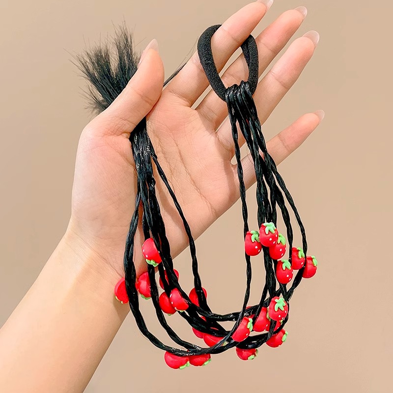 Chica dulce fresca trenza de boxeo Peluca de los niños Twist trenza Cola de Caballo alta de niña corbata anillo de pelo trenza sucia cuerda de pelo