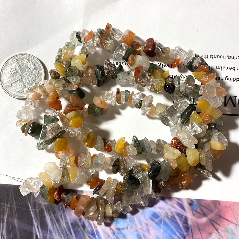 천연 Fulu Shou 자갈 긴 끈 자갈 5-7mm 길이 약 85cm