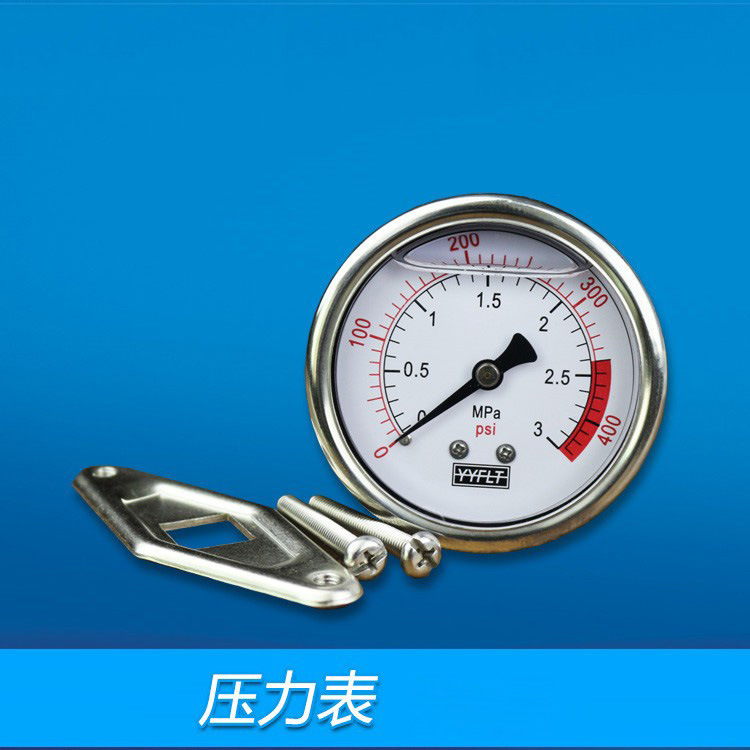 Comercial ro purificador de agua placa de acero inoxidable lleno de aceite resistente a los golpes medidor mecánico 0-3mpa medidor de prueba de presión