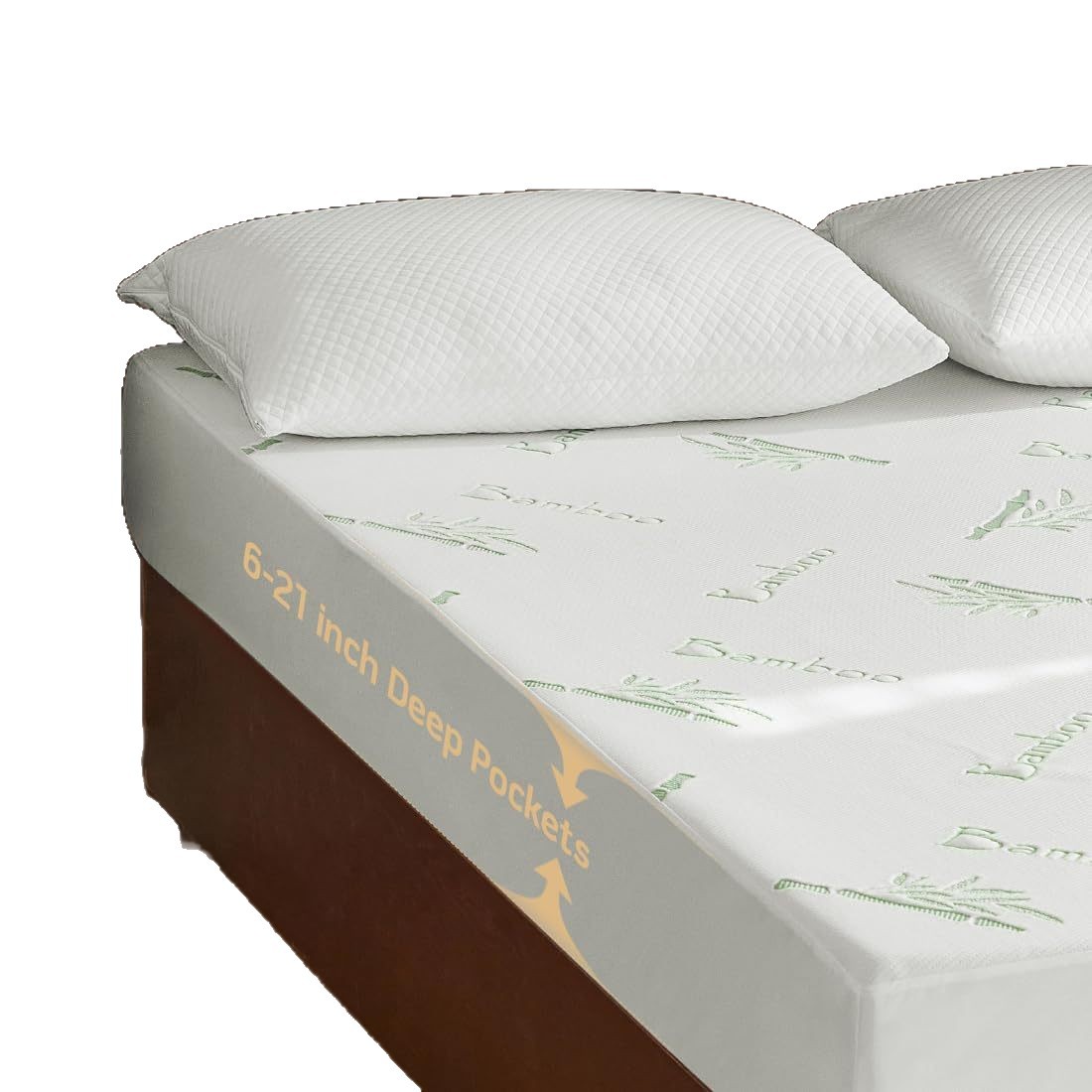 Cross-border Custom-made Bamboo Fiber Waterproof Protector, Stain-resistant, Machine Washable, Five-sided Mattress Cover_voghion.com