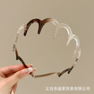 韩系蓬松高颅顶发箍女2025新款波浪带齿洗脸防滑头箍发卡发饰头饰|undefined