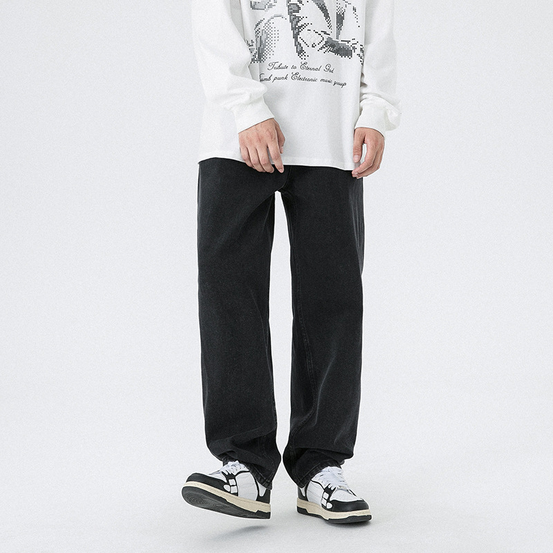 Zhang Jiani y Bai Yufan's Spring Festival Gala unisex jeans de pierna recta 2025 pantalones sueltos casuales de pierna ancha para todas las estaciones