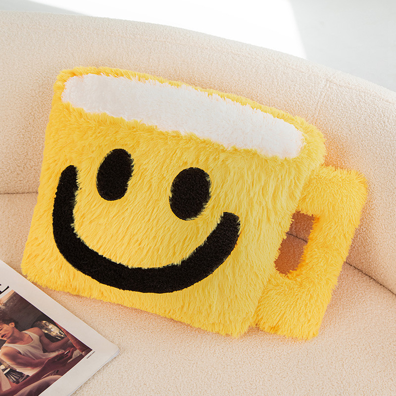 INS estilo cara sonriente taza de café almohada sofá cama cojín taza de té cojín de peluche juguete regalo de cumpleaños para compañeros de clase