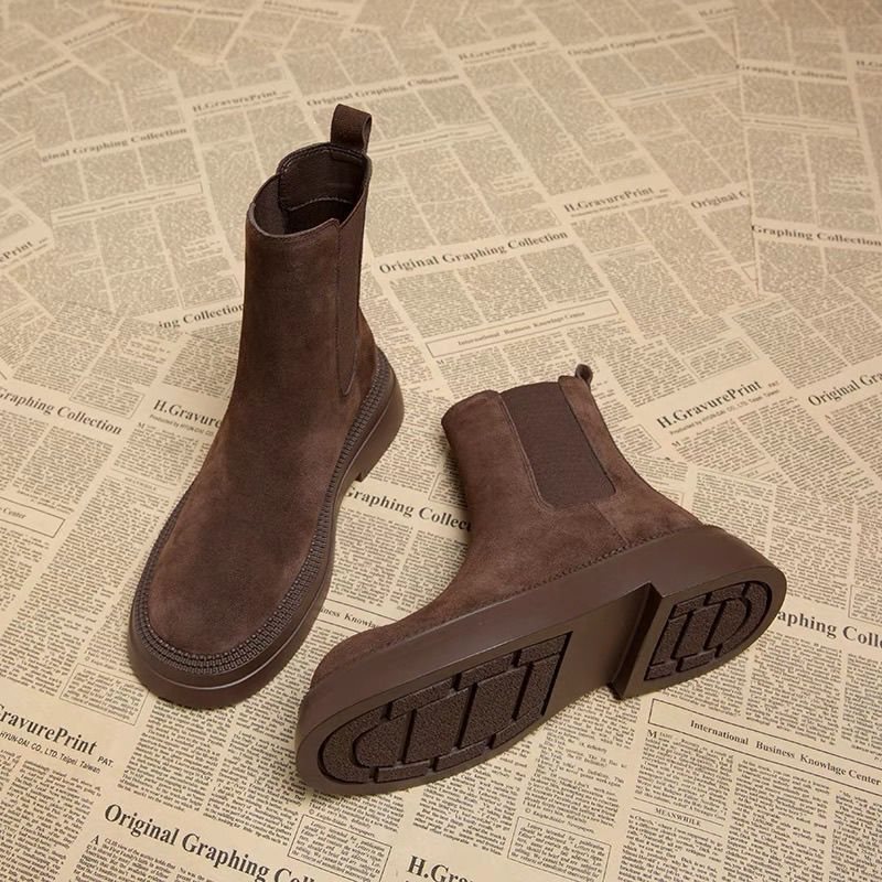 Trendy Martin Boots for Women 2025 New Style Chelsea Boots Short Boots Spring and Autumn Thick-Soled Women's Boots Suede Boots Adult Other Trendy Martin Boots for Women 2025 New Style Chelsea Boots Short Boots Spring and Autumn Thick-Soled Women's Boots Suede Boots Adult Other