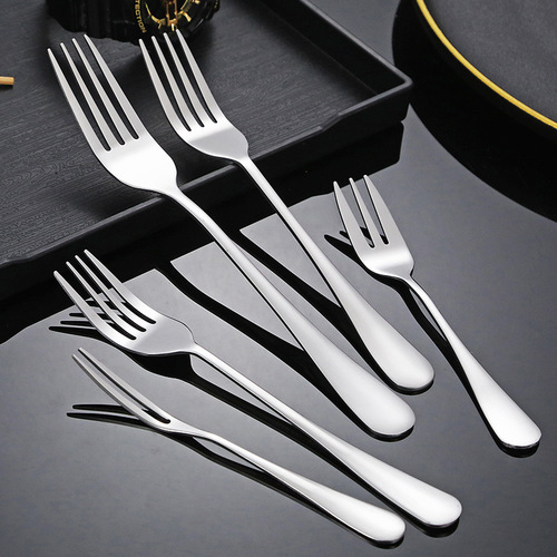 1010 stainless steel fork thickened salad fruit fork hotel western food pasta fork home cake dessert fork