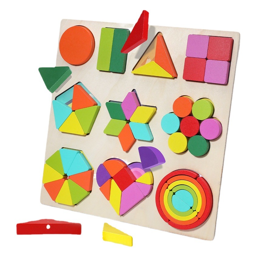 Niños Montessori educación temprana rompecabezas bebé forma Juego rompecabezas Montessori enseñanza juguetes al por mayor