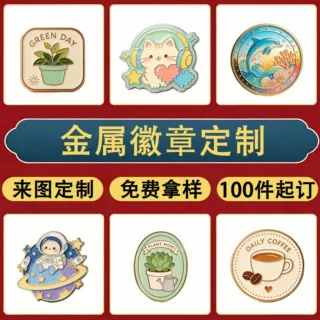 金属徽章锌合金烤漆卡通创意企业学校logo文创周边胸章徽章定制
