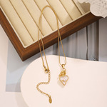 日韩珍珠心形项链简约个性饰品女 时尚毛衣链百搭风饰品首饰项链