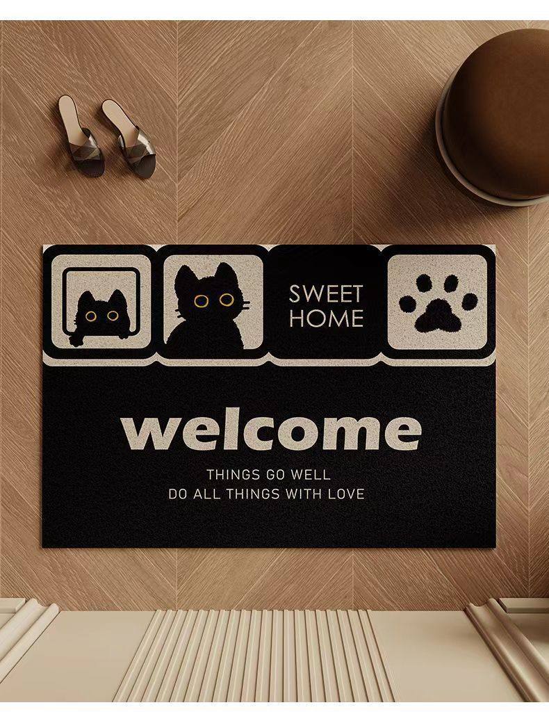 Cartoon-Style Entrance Door Mat with Silk Loops, Durable and Customizable, Suitable for Indoor and Outdoor Use, Easy to Clean, Removes Sand and Dirt