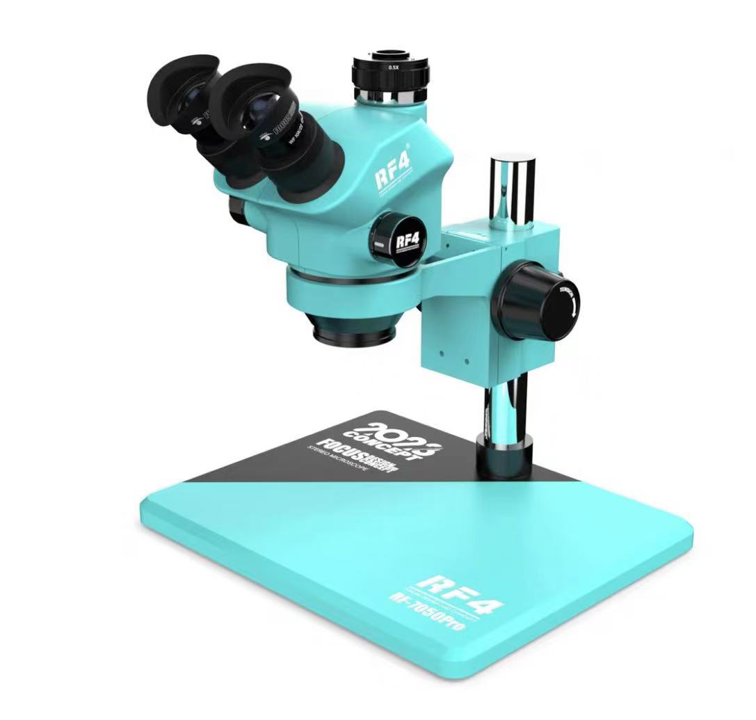 Microscopio RF4 binocular 3 ojos 7 - 65x HD oculares zoom continuo mantenimiento de teléfonos móviles placa base placa de circuito rf4