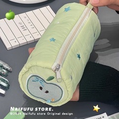 新款柠檬星星笔袋可爱文具盒收纳袋包刺绣文具袋学生大容量铅笔盒