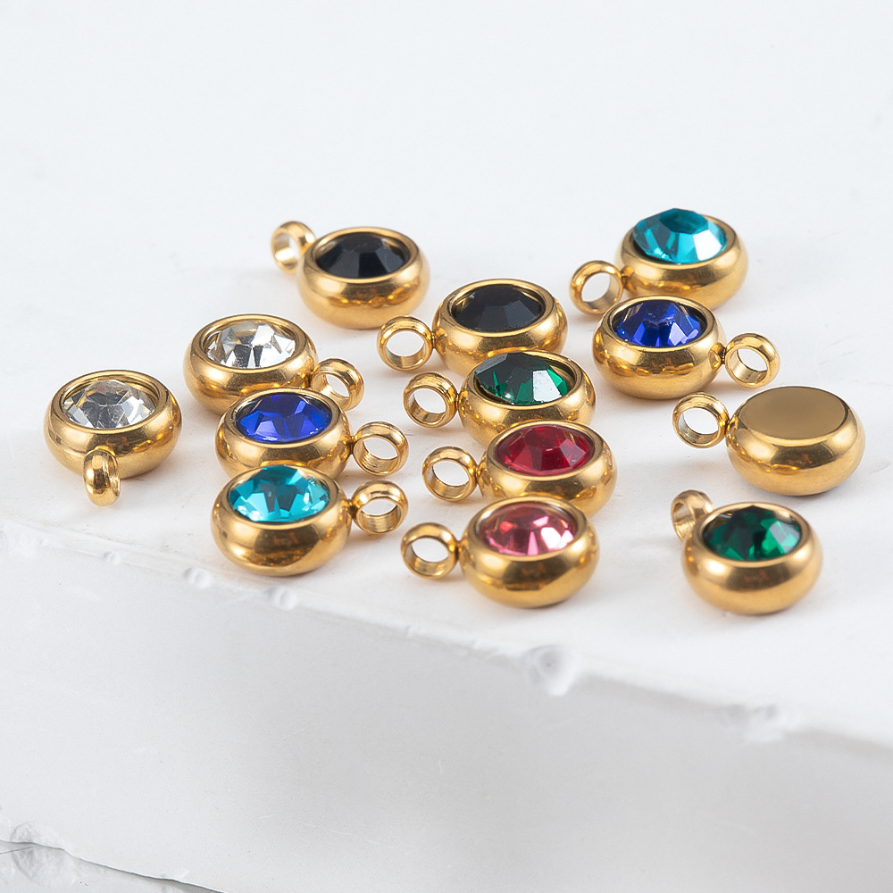Geometric Pattern 20 PCS/Package Diameter 6 Mm Plastic Resin Zircon Geometric Pendant