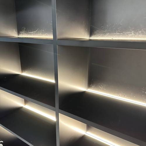 Embedded alcove metal laminate bookcase decoration TV background wall wine cabinet display cabinet stainless steel plate cabinet