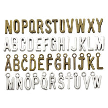 DIY饰品配件手工串珠2色 26个英文字母挂件 阿拉伯字母合金配件