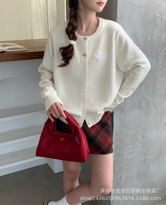 琪镌绘制薄外套女士2025年秋季新款毛衣开衫针织上衣外搭516327|undefined