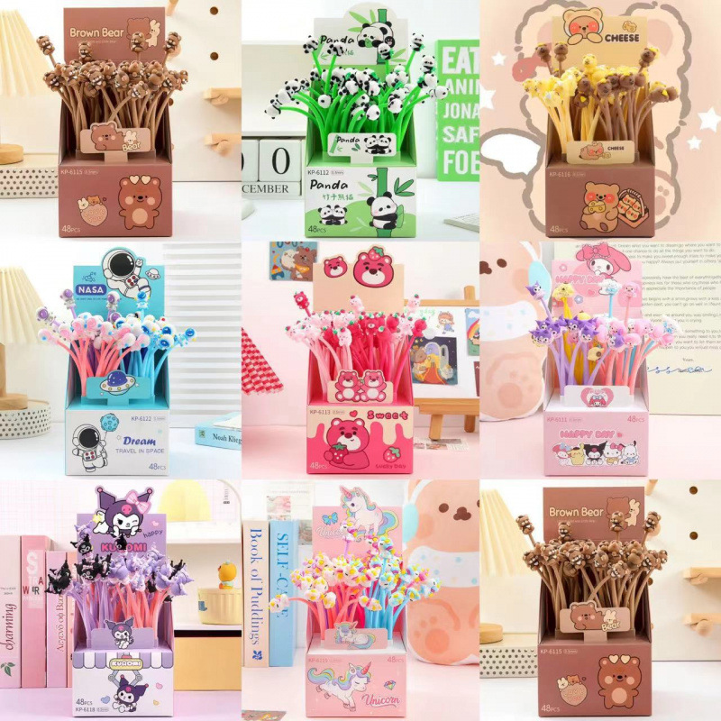 Cartoon pegamento suave rock music bolígrafo neutro alto valor facial adorable bolígrafo creativo bolígrafo publicitario estudiantes fáciles de usar papelería pequeños premios