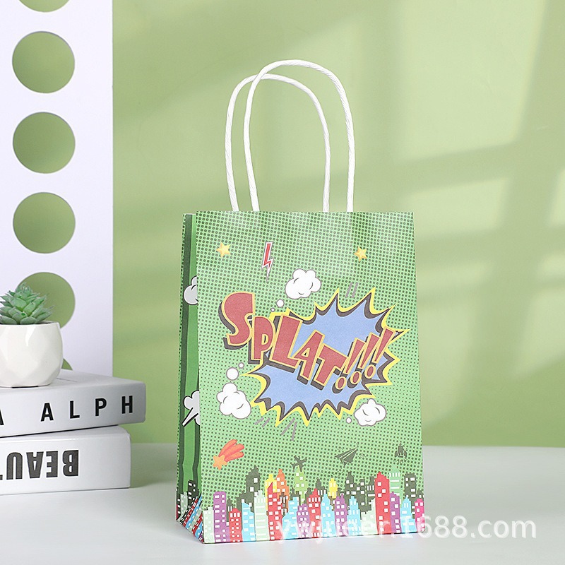 Bolsas de regalo de cumpleaños, bolsas de cartón cartón, bolsas de embalaje para llevar, bolsas de embalaje de regalo de fiesta para niños, bolsas de mano