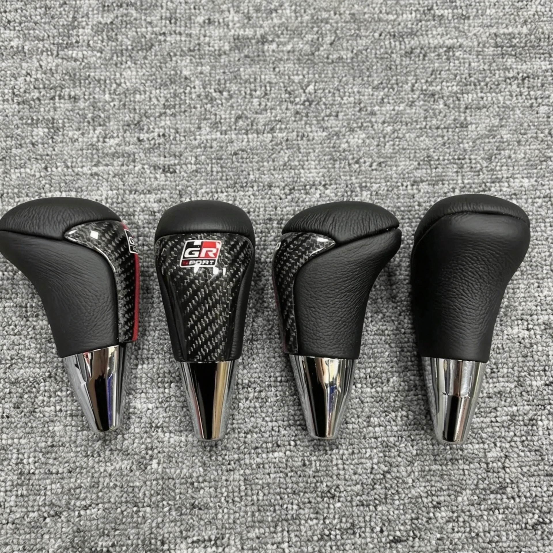 Car modification carbon fiber gear head universal leather automatic shift lever handball wave stick head gear shift handle head