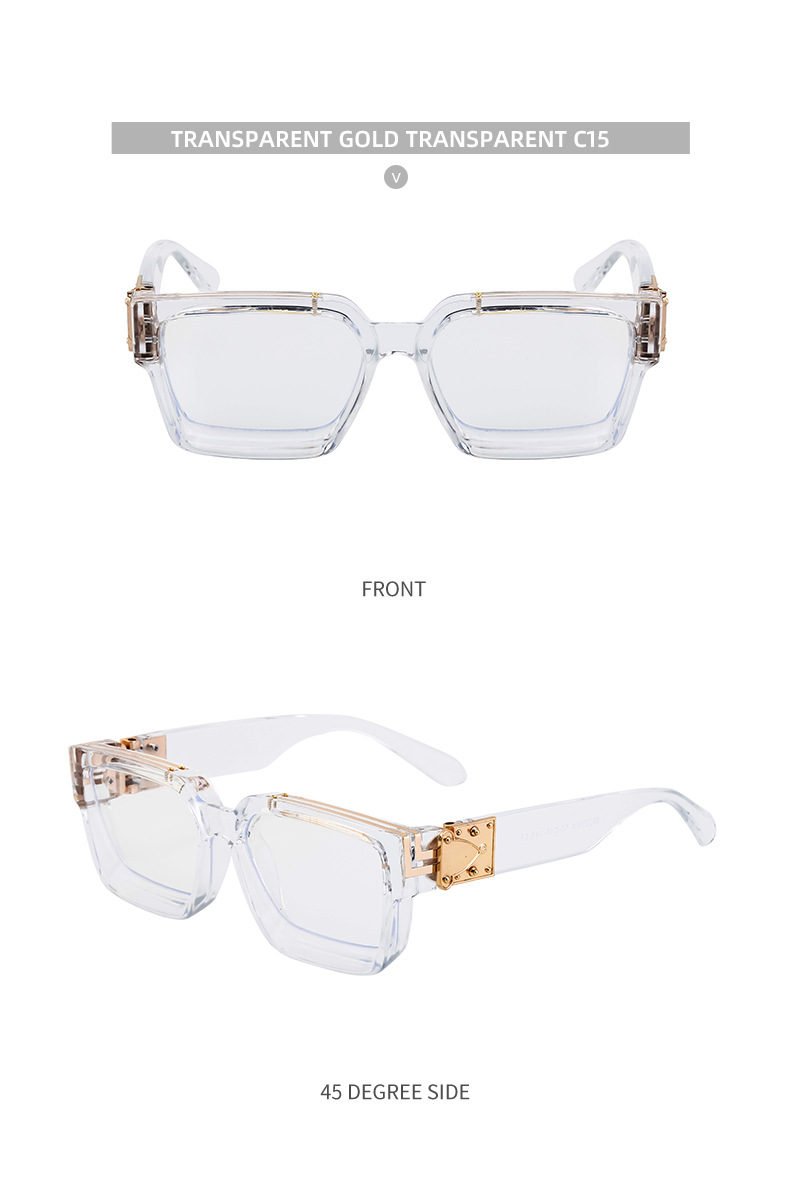 58g Weight Full Frame Glasses Structure Sunglasses Classification PC, UV400 Protection Lens Material Square Glasses Style Outdoor, Travel, Fishing Occasion Solid Color Pattern All Seasons Season Women's Gender Retro Style Retro Solid Color PC UV400 Protection Square Full Frame Women's Sunglasses 24