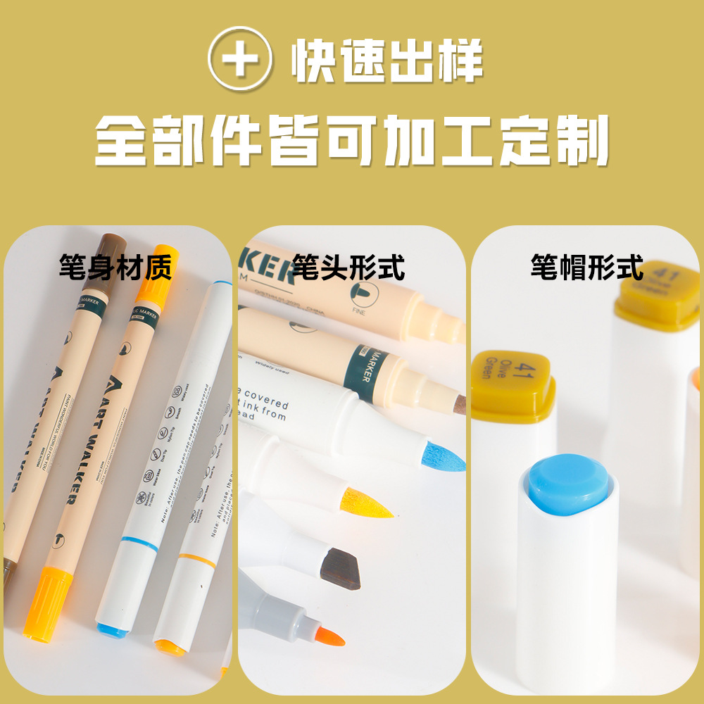 Personalizada doble cabeza acrílico logotipo pluma personalizada fuente de fábrica pintura pluma acrílico pluma BSCI fábrica