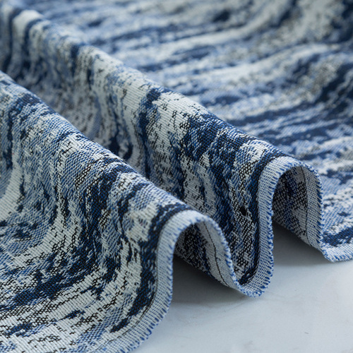 Fashion brocade denim fabric, hip-hop trend pure cotton thick jacket and pants, designer DIY clothing fabric