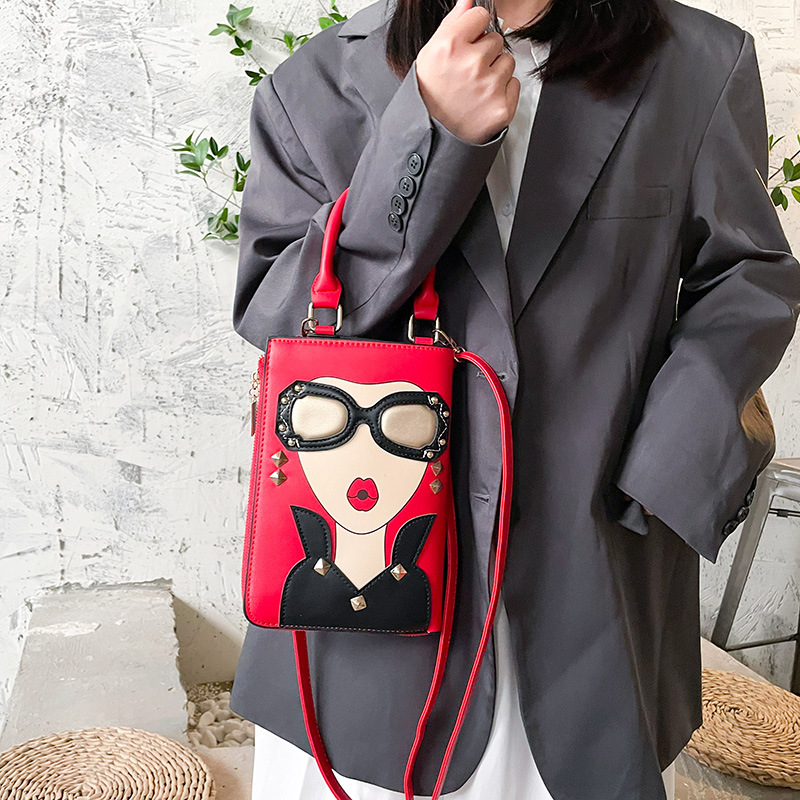 345g Weight Cotton Lining Material Sewing Thread Fashion Element Zipper Closure Type Single Shoulder Strap Strap Type Crossbody Bag Bags Type Casual, Shopping Occasion Pu Leather Material Human Pattern All Seasons Season Women's Gender Streetwear Style Square Shape Medium Size Women's Medium Pu Leather Human Streetwear Sewing Thread Square Zipper Crossbody Bag 128