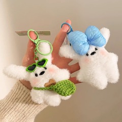 創意的で可愛い頬紅のウサギのぬいぐるみのぬいぐるみのぬいぐるみのキーホルダーはカップルの祝日のプレゼントを飾ります。