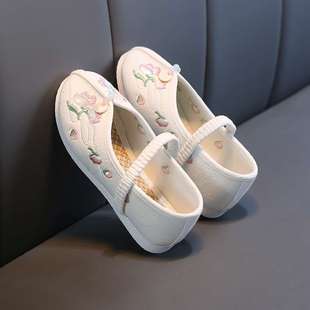 Traditional Chinese Shoes for Girls with Embroidered Designs, Hanfu Shoes, Old Beijing Children's Cloth Shoes, Ethnic Style Baby Shoes, New Chinese Style Shoes