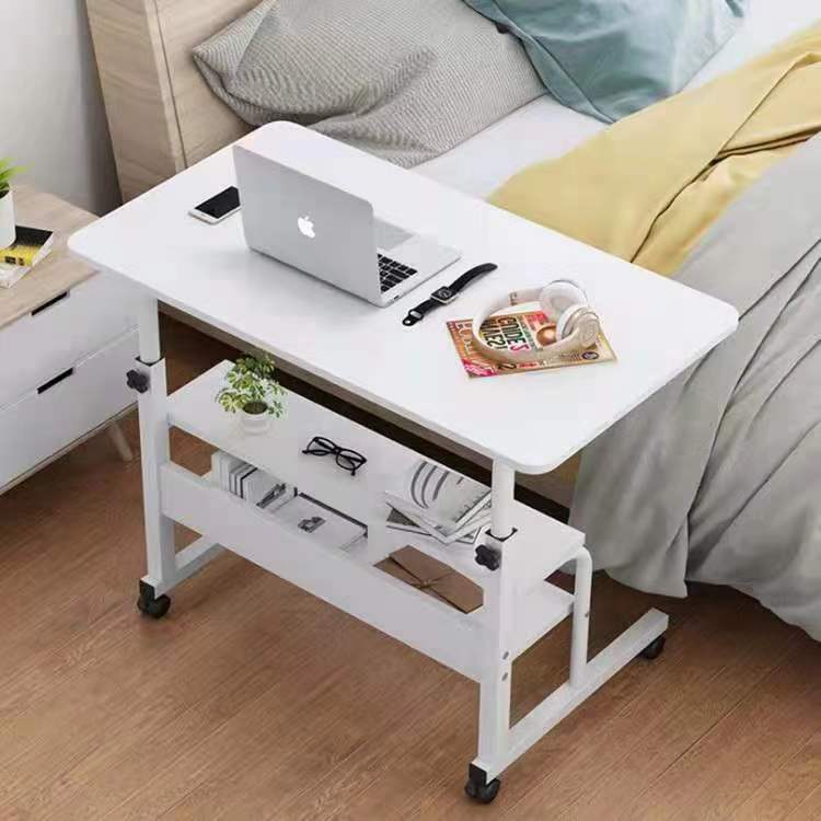 Movable Bedside Table with Storage, Multi-Layer, Multi-Functional, Bedside, Living Room, Sofa Side Table, Adjustable Laptop Table