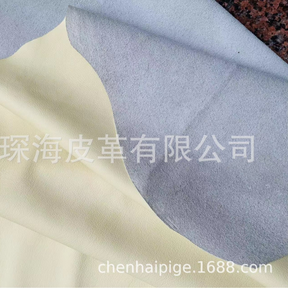 头层牛皮 皮革皮料 牛皮面料 整张牛皮 米黄色 香槟色 杏色