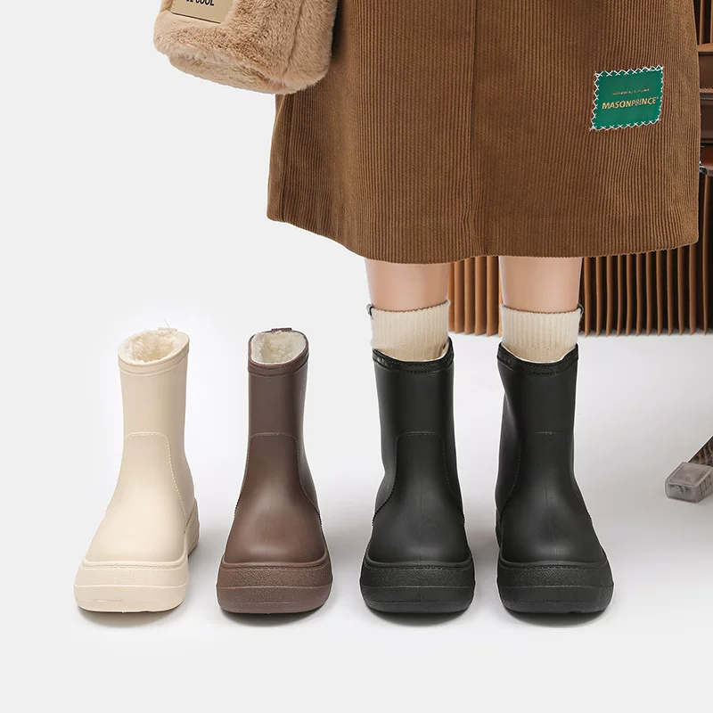 Съемные зимние флис boots, нескользящая мягкая подошва, городской стиль, размеры 36–41