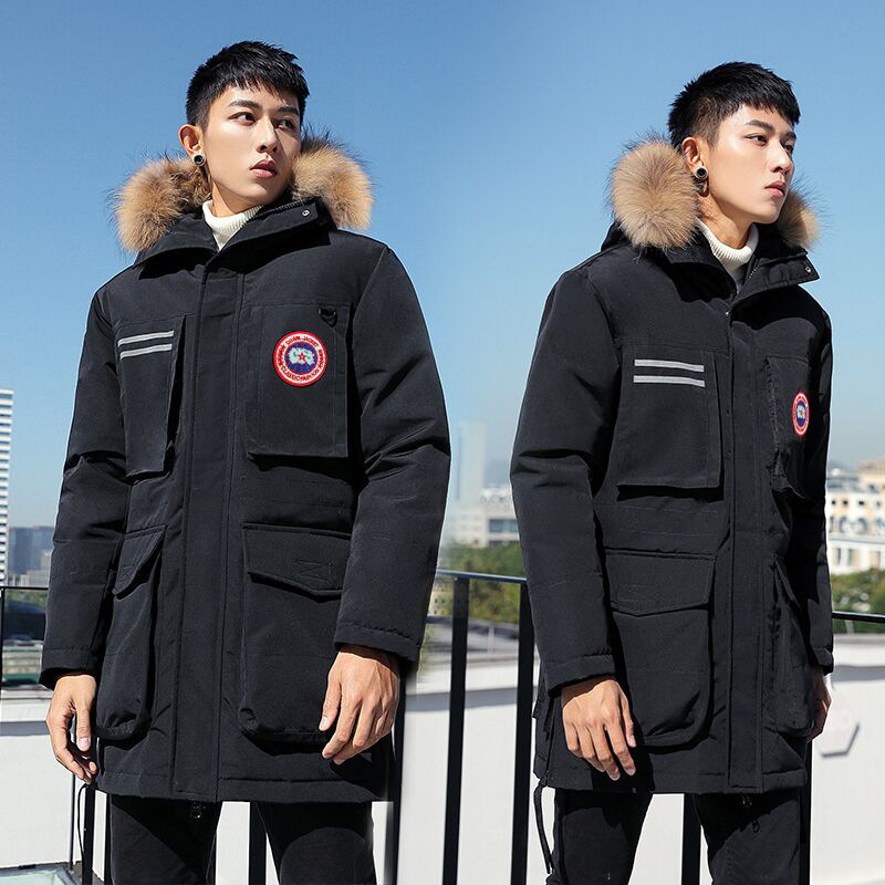 New Large Goose Cross-Border Foreign Trade Wholesale down Jacket Korean Style Youth Mid-Length down Jacket Thickened Winter Outerwear Trendy New Large Goose Cross-Border Foreign Trade Wholesale down Jacket Korean Style Youth Mid-Length down Jacket Thickened Winter Outerwear Trendy