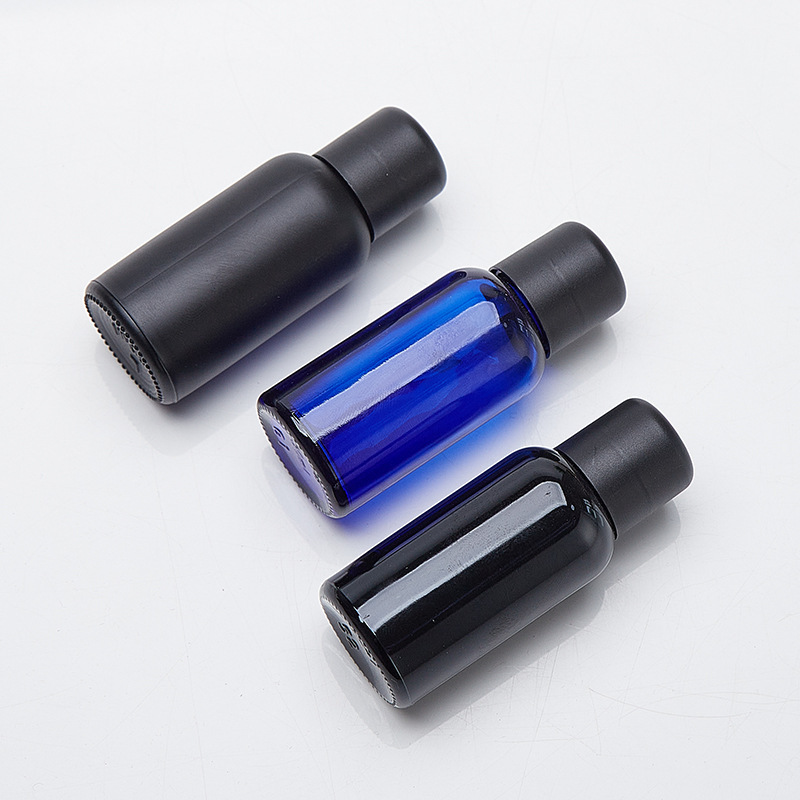 スポット30mlエッセンシャルオイルボトル黒色ガラス防犯圧旋キャップ化粧品サンプル分注ガラス瓶原液ボトル|undefined