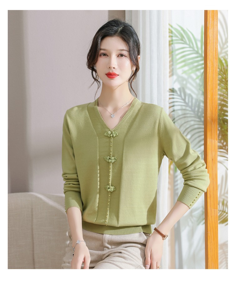 E5894 810K ÁO LEN NỮ TAIRYA ÁO LEN MÙA XUÂN THU ĐÔNG TRUNG NIÊN CỔ CHỮ V THỜI TRANG NỮ G03 SẢN PHẨM MỚI