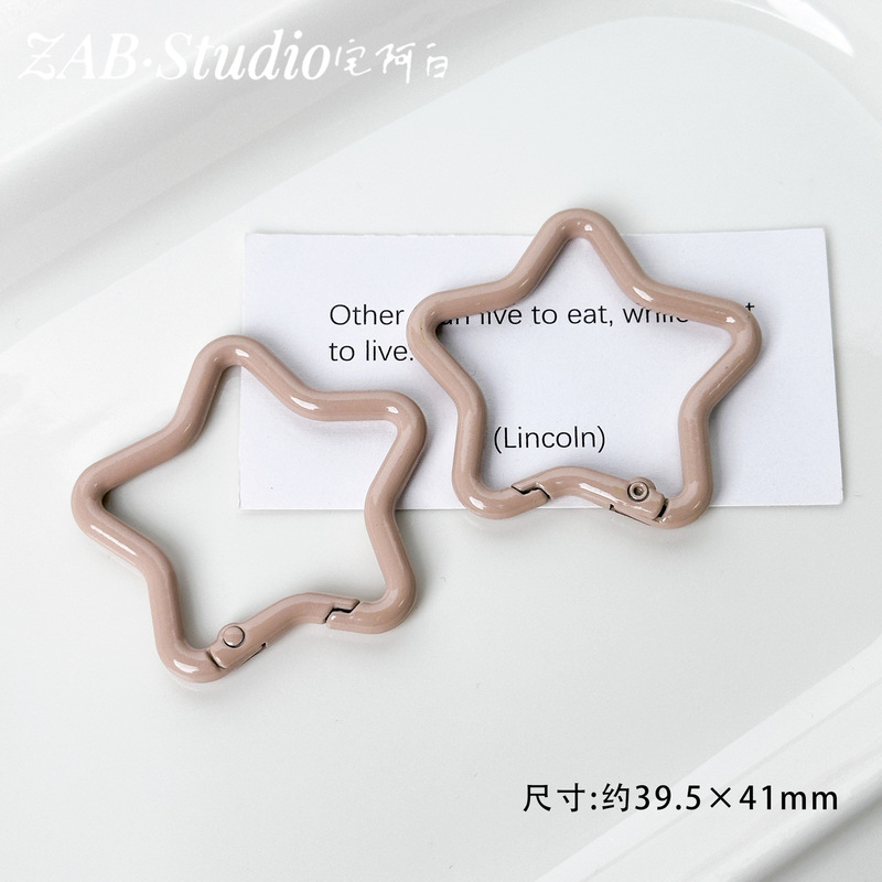 彩色爱心烤漆金属弹簧扣包挂钥匙扣头串珠手工diy材料饰品配件|undefined