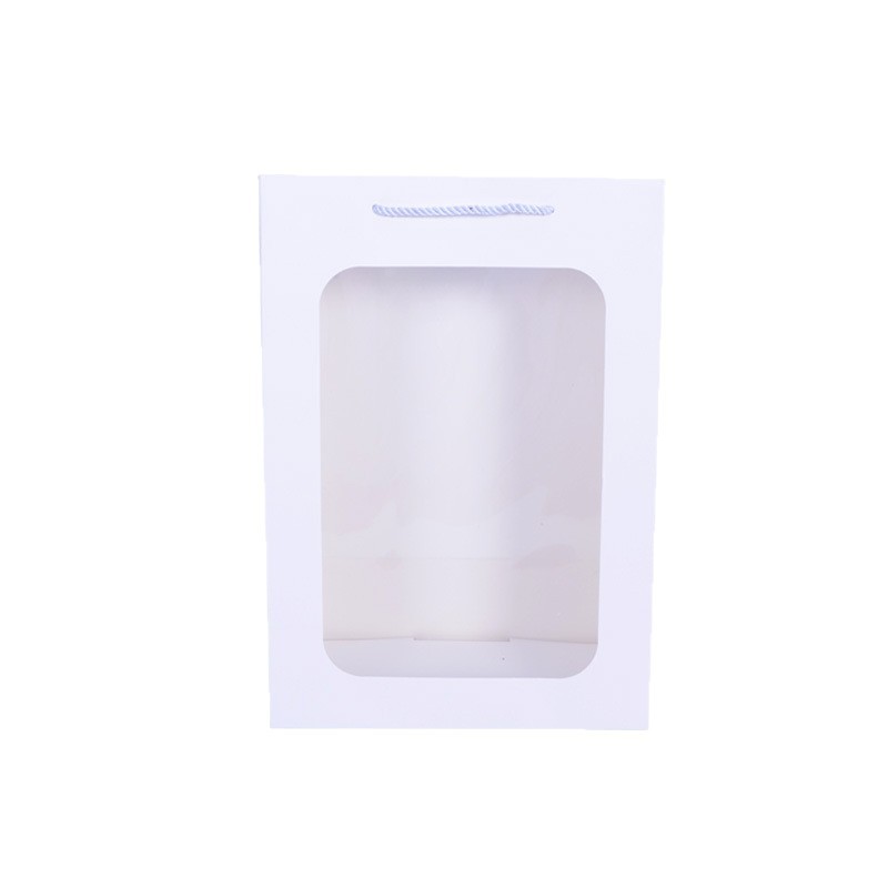 Bolsa de regalo transparente con ventana para ramo de flores, bolsa de papel kraft OPP con ventana, material de papel.