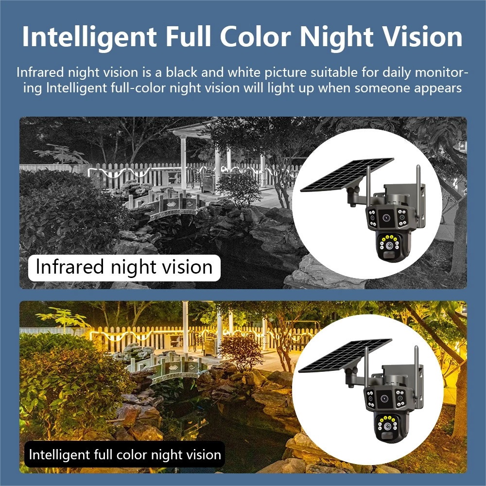 Wise Doctor Solar Surveillance Camera Outdoor 4G Full-Color Night Vision HD Smart Tracking Monitoring Camera