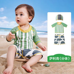 子供水着2025夏新型男女赤ちゃん長袖日焼け止め水着セットシンプル休暇速乾水着