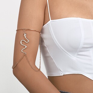 Europe and the United States cross-border jewelry personality creative retro diamond snake tassel arm ring temperament all-match body chain bracelet women