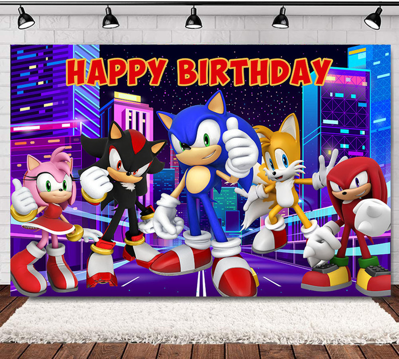 Amazon New Pink Mickey Sonic Ice Adventure Mario Children's Birthday Photography Background Cloth for Children