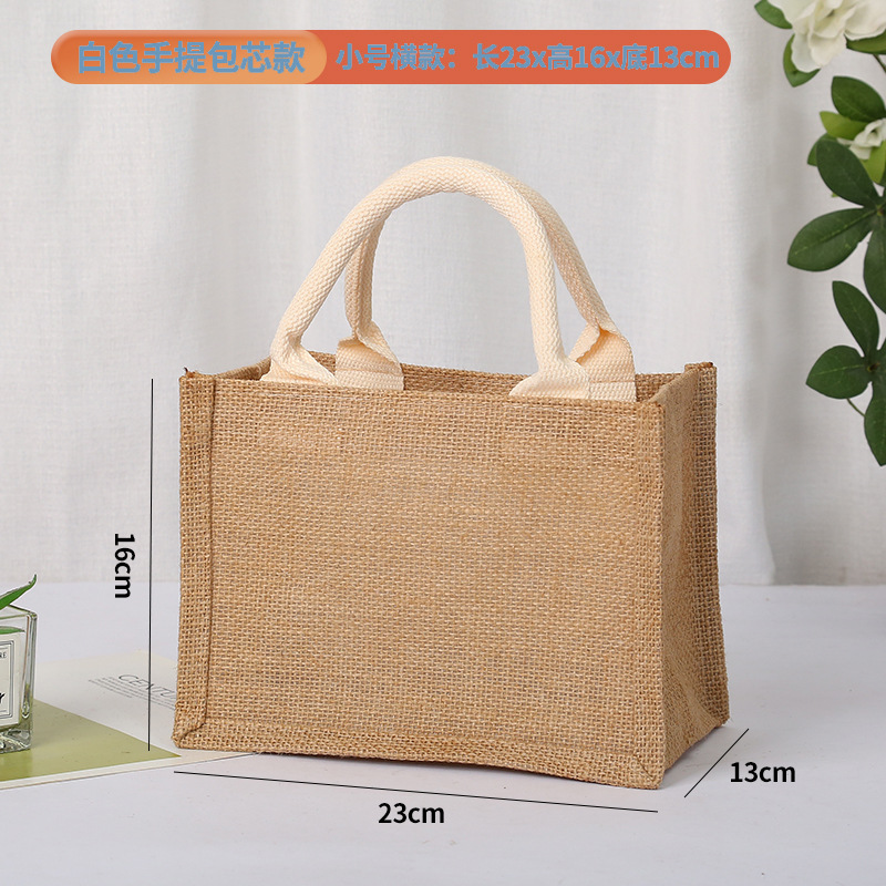 Bolsa de yute en blanco en stock, bolsa de arpillera de mano, bolsa de regalo DIY pintada a mano, bolsa de yute para compras. image 16