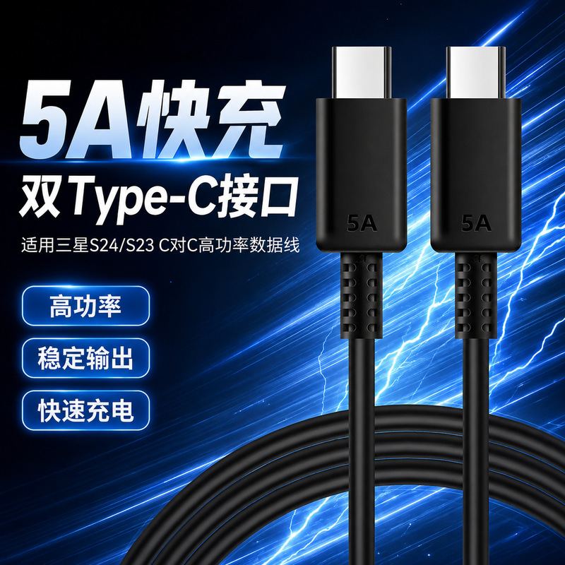 Suitable for Samsung S26ultra mobile phone fast charging data cable, compatible with Samsung 45W fast charging cable 5A charging cable set Suitable for Samsung S26ultra mobile phone fast charging data cable, compatible with Samsung 45W fast charging cable 5A charging cable set
