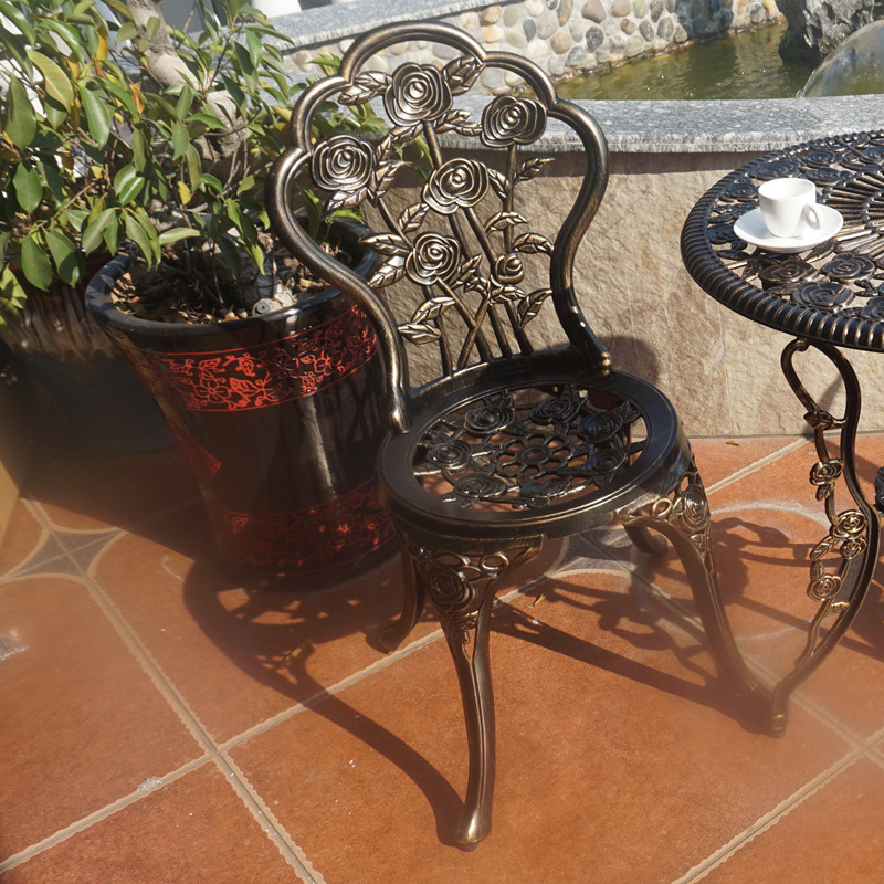 Outdoor cast aluminum metal chair rainproof sunscreen not easy to rust garden leisure balcony chair