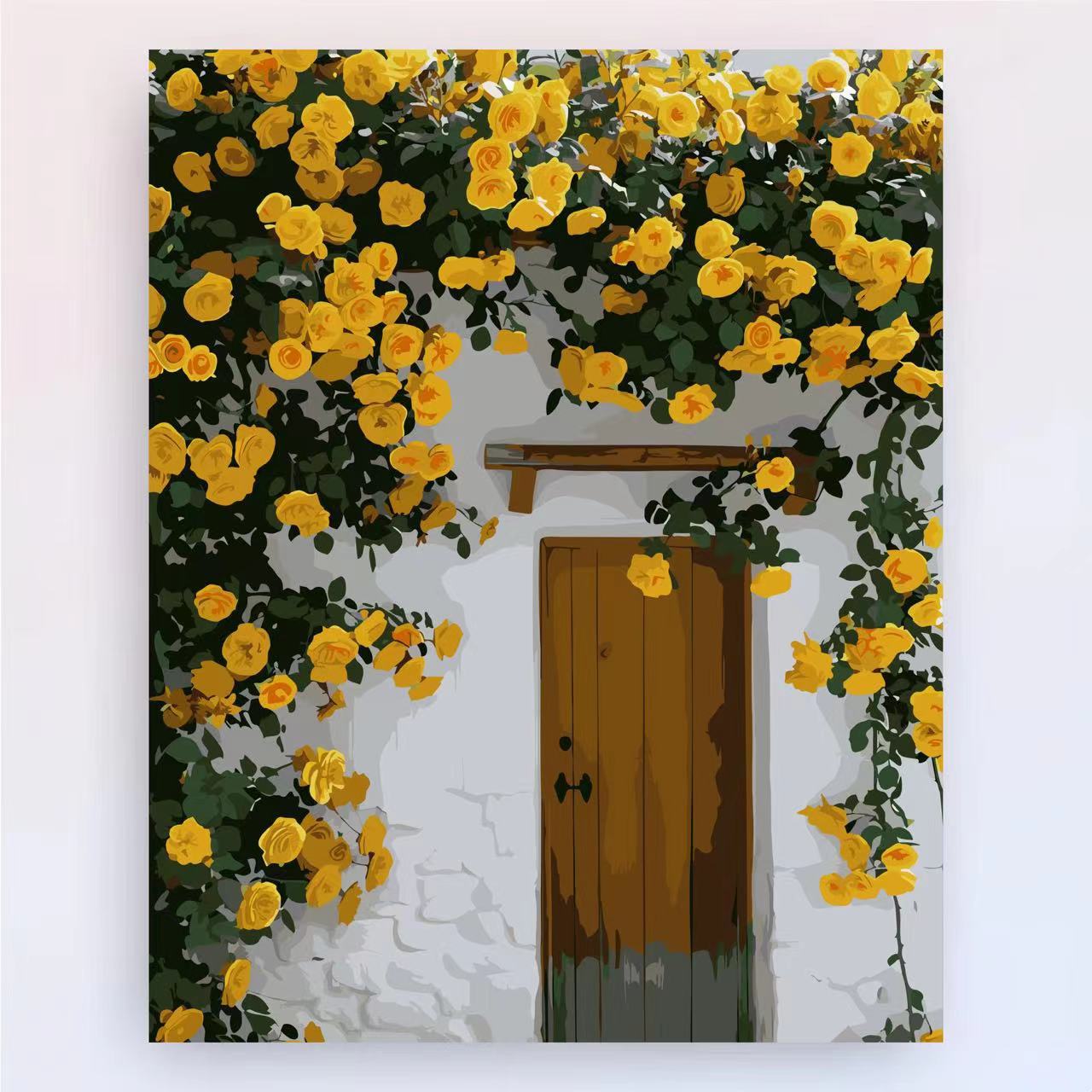 Manual DIY productos de pintura al óleo de estilo chino, plantas, flores, paisajes decorativos estéticos, pintura colgante, nicho fresco, pintura a mano