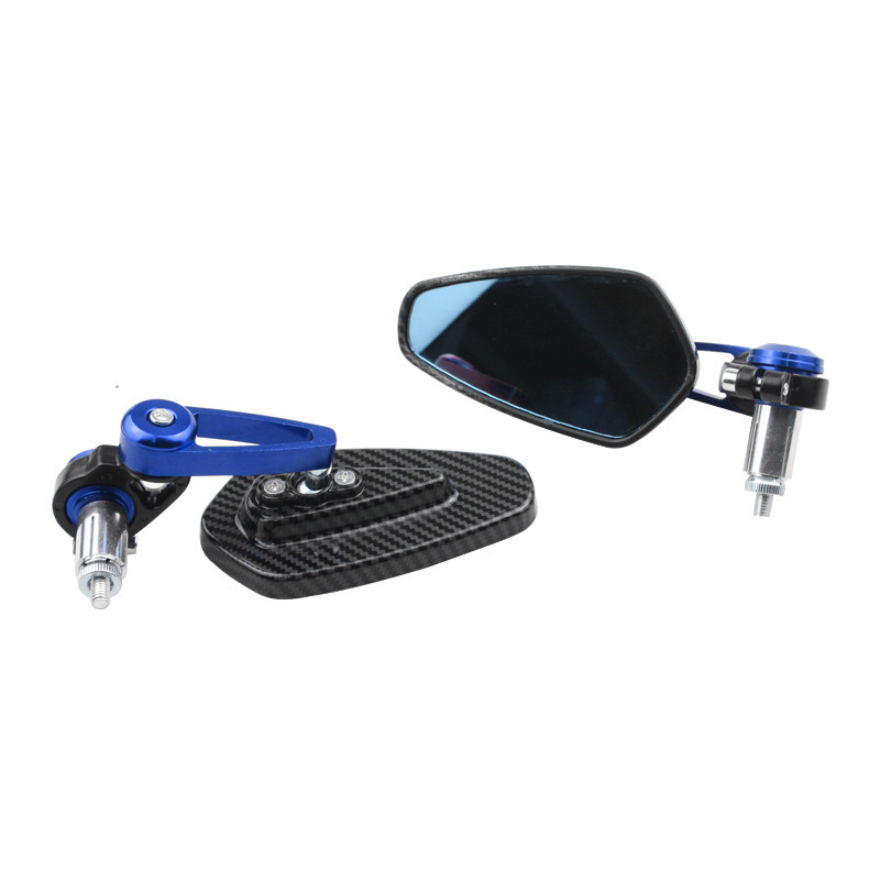 Modified Motorcycle Reflector Mirror with Carbon Fiber Pattern, Snake Skin Mirror, Rearview Mirror Handlebar, Black Motorcycle Rearview Mirror