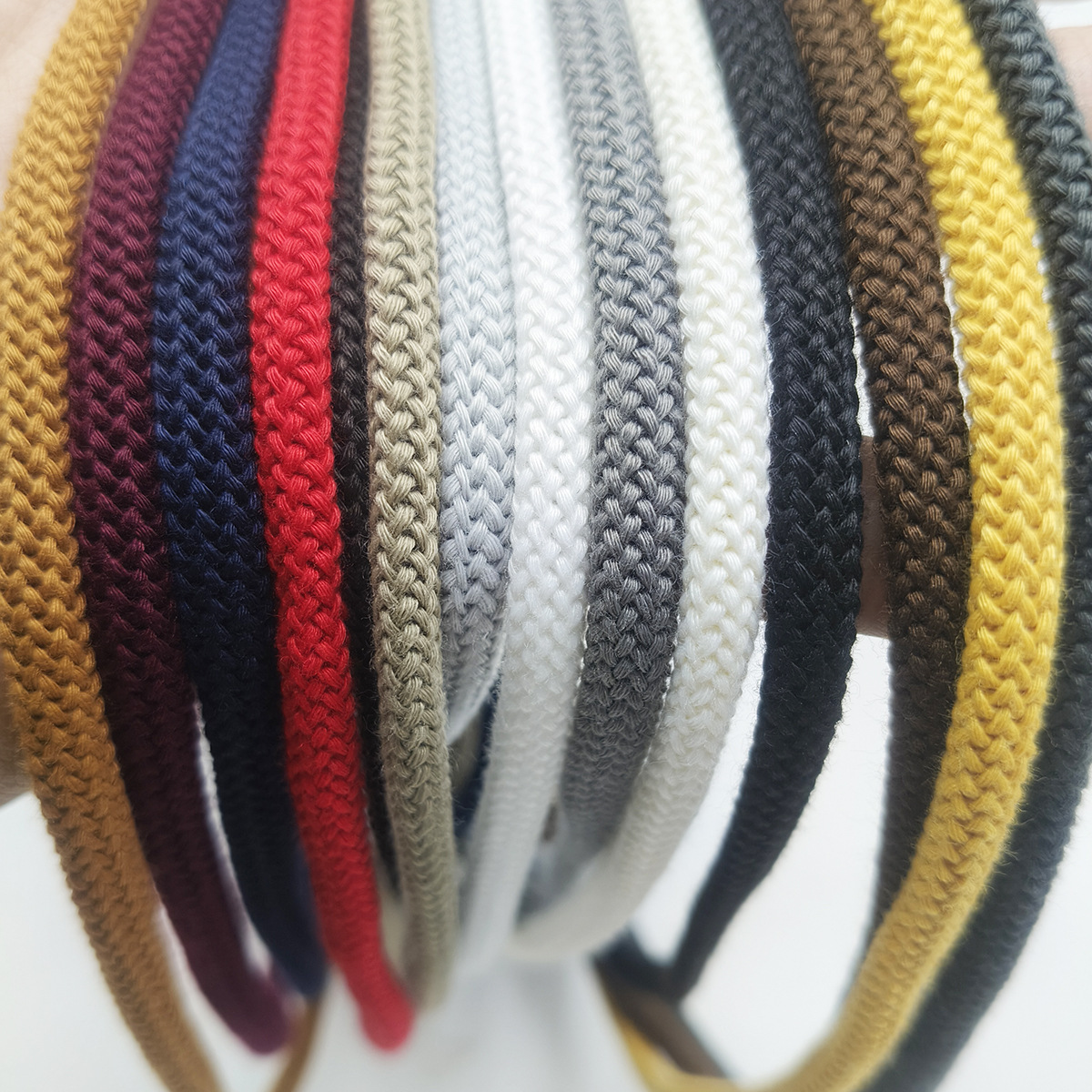 120 colores 5mm poliéster algodón plano hueco cordón de zapatos redondo adaptado a zapatos de tejido volador zapatos casuales de baloncesto cordón